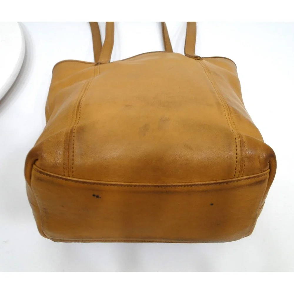 Vintage Coach Tan Leather Tote Bag 9077 Made in USA Shoulder Bag Handbag